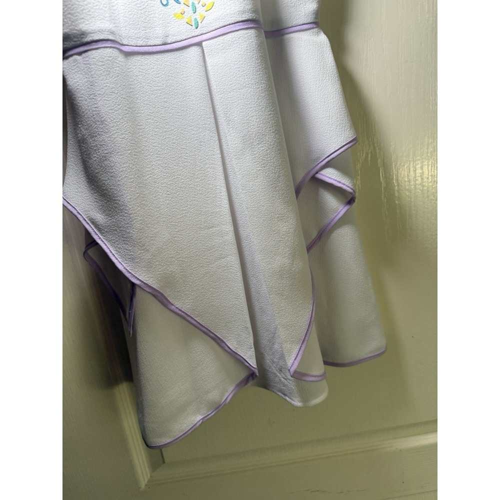 GB Girls Size 8 White Handkerchief Hem Dress Embellished Sleeveless Party Summer - Picture 9 of 10